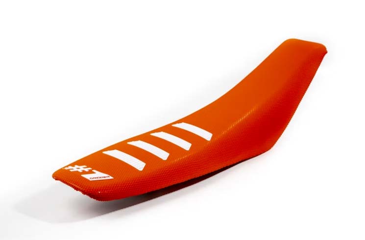 Ribbed - Orange & White - Bike Seat Cover