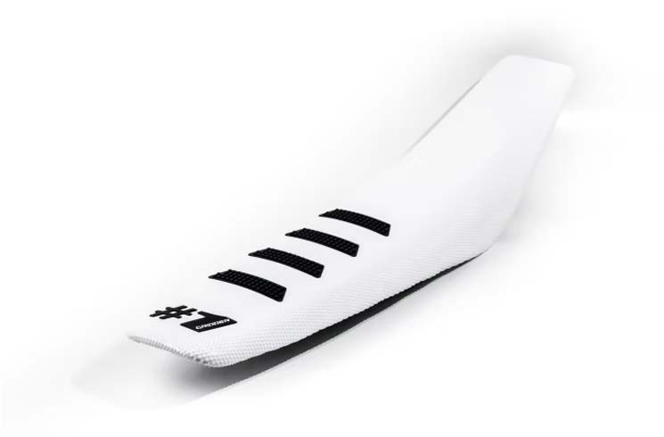 Ribbed - White & Black - Bike Seat Cover